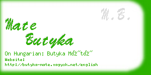 mate butyka business card